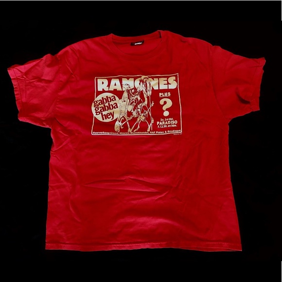 Other - Punk The Ramones Paradiso Amsterdam "Gabba Gabba Hey" Concert Red T Shirt XL